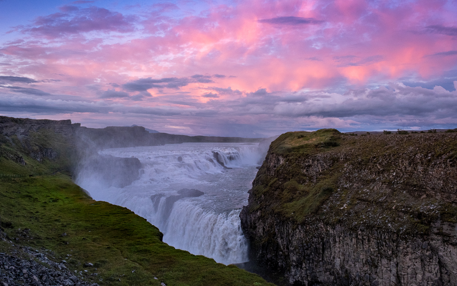 SUNSET OVER GULLFOSS FALLS ICELAND by Katrina Devenport